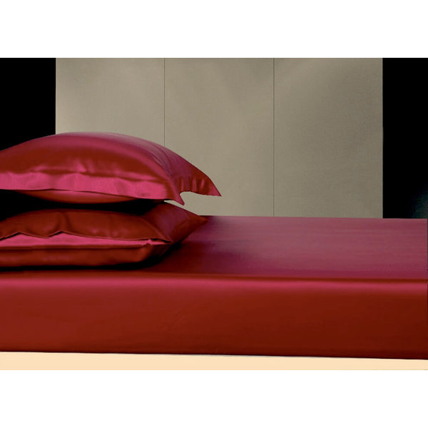 Silk fitted sheet 19momme wine red