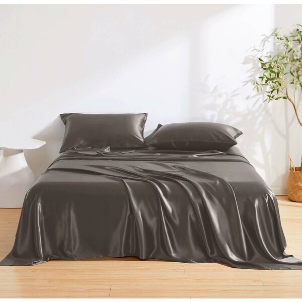 Silk duvet cover 22momme dark grey