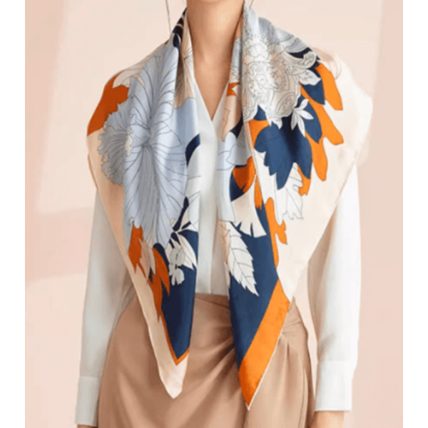 Zijden sjaal floral, 100% zijde