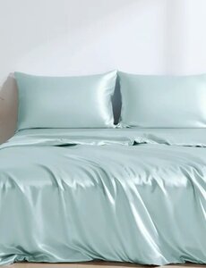  Silk flat sheet 22mm morning blue