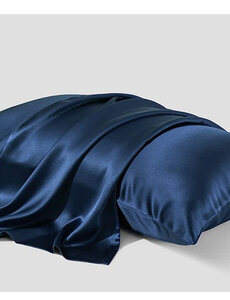  Taies d'oreiller en soie 19mm bleu Oxford