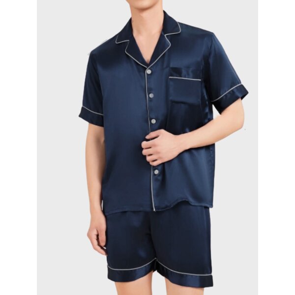 Men's silk pajama set (short sleeves + Shorts) - shortama