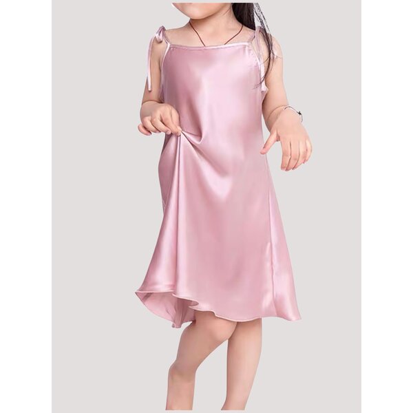 Robe en soie pour fille à bretelles spaghetti