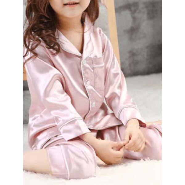 Conjunto de pijama de seda para niñas