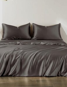  Housse de couette en soie 22mm gris foncé