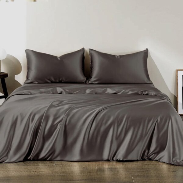 Housse de couette en soie 22momme gris foncé