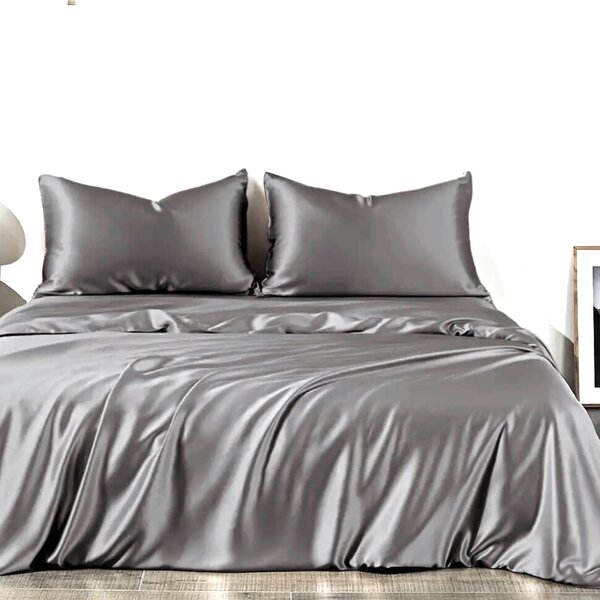 Funda nórdica de seda 22momme Gris sónico