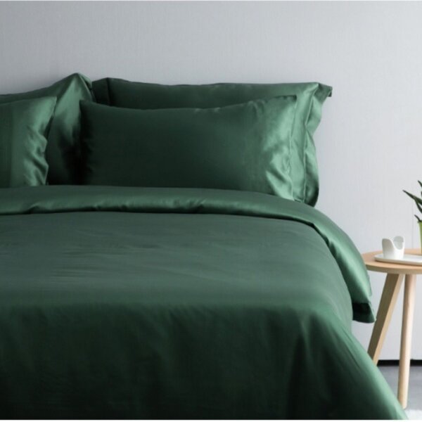 Silk duvet cover 19momme forest green