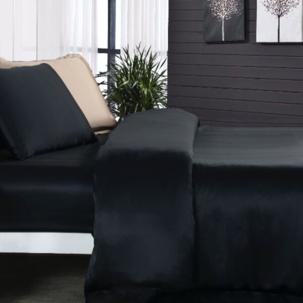 Silk duvet cover 22momme black