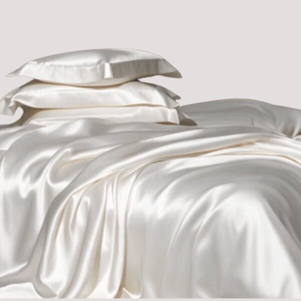 Silk duvet cover 19momme ivory white
