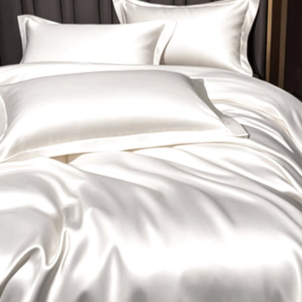 Silk duvet cover 22momme ivory white
