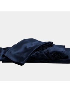  Drap housse en soie 22mm bleu marine