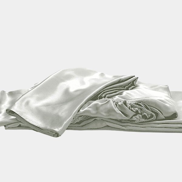 Drap housse en soie 22momme argent