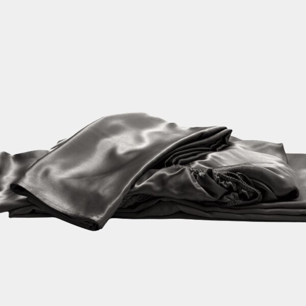 Silk fitted sheet 22momme sonic gray
