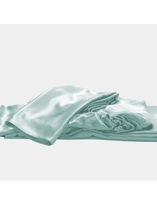  Drap housse en soie 22mm bleu matinal