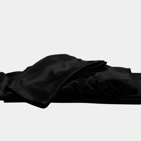 Sábana bajera ajustable de seda 22momme negro