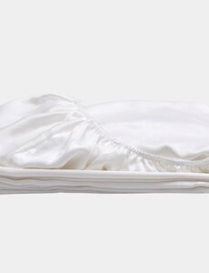  Drap housse en soie 22mm blanc ivoire