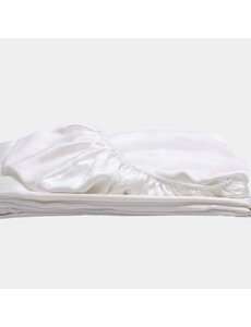  Drap housse en soie 22mm blanc ivoire