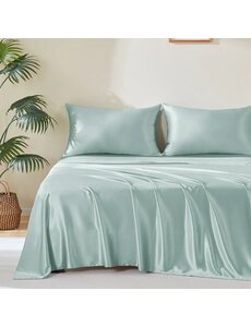  Silk flat sheet 22mm morning blue