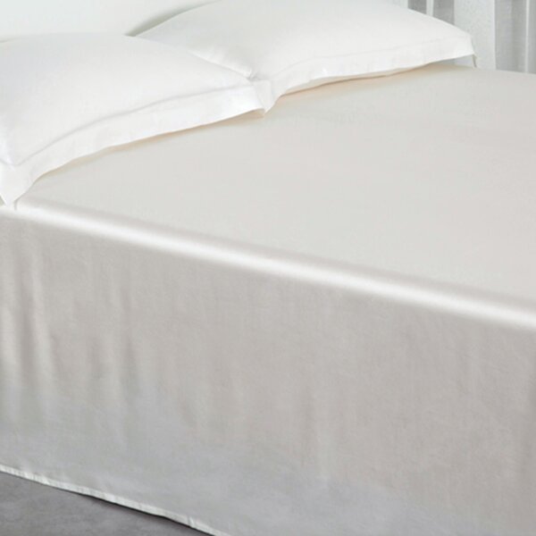 Silk flat sheet 22momme ivory white