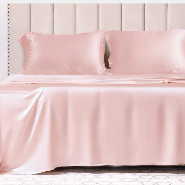 Silk flat sheet 19momme pink