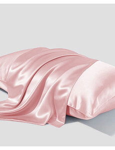  Taies d'oreiller en soie 19mm rose