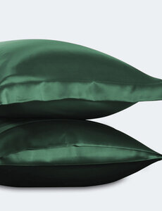  Funda de almohada de seda 19mm bosque verde