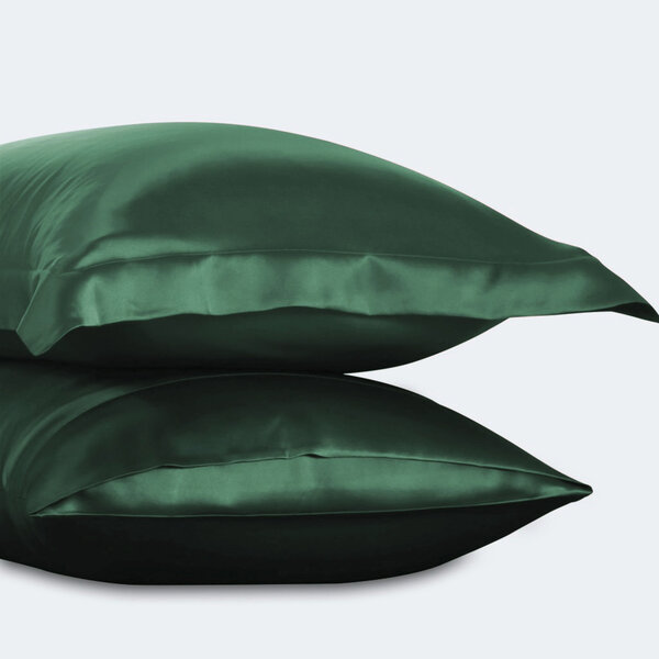 Funda de almohada de seda 19momme bosque verde