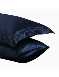  Funda de almohada de seda 22mm azul marino