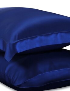  Funda de almohada de seda 19mm azul zafiro