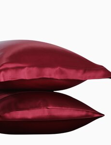  Funda de almohada de seda 19mm rojo vino