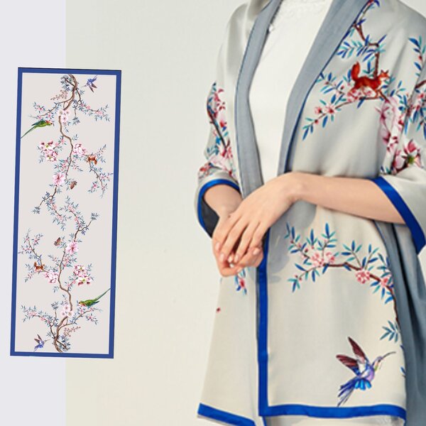 Double layers of silk and wool scarf