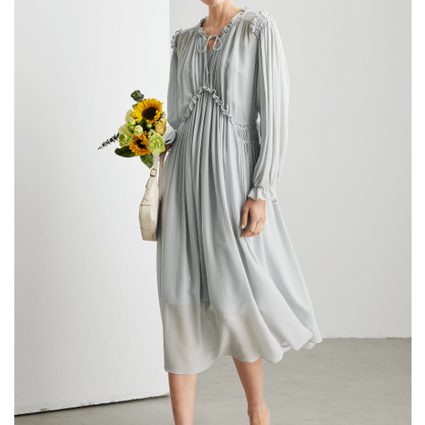 Robe femme en mousseline de soie - 1