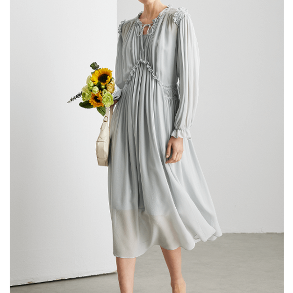 Silk Chiffon Dress for Women  - 1