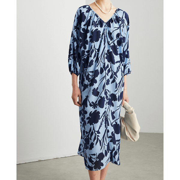 Silk V-Neck Dress for Women