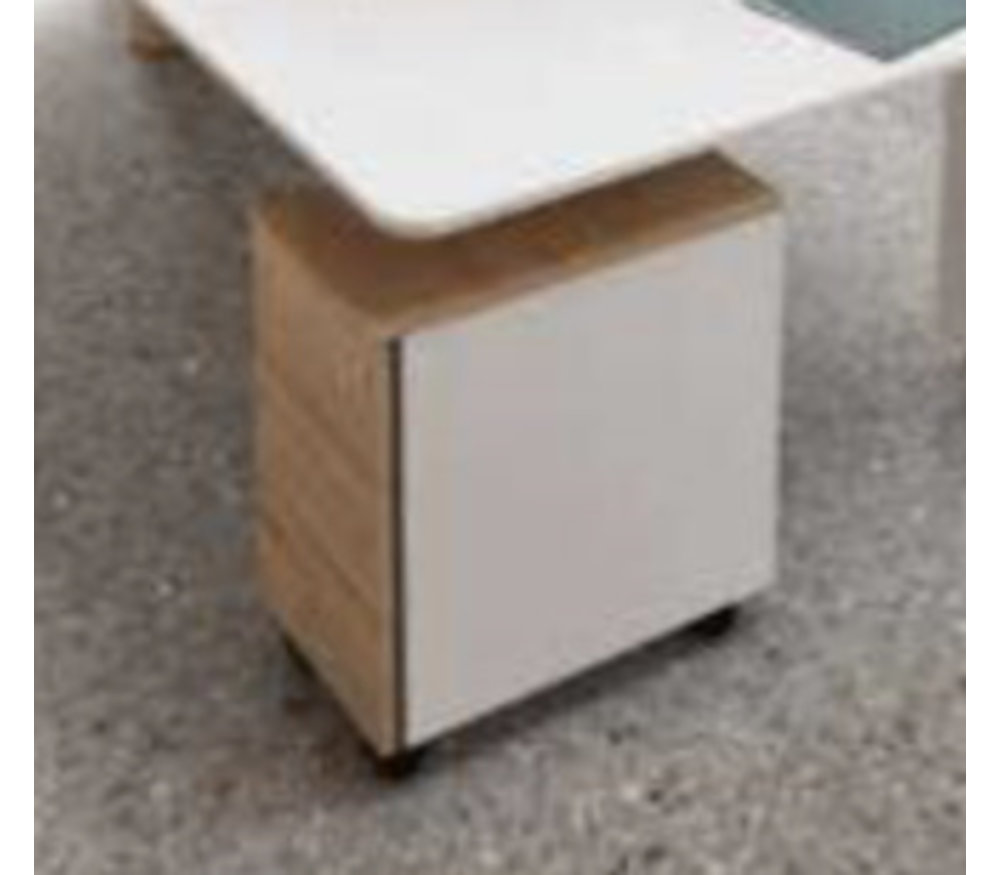 Bureau ergonomique Novéa Wood avec caisson + tirette plumier