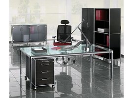 Bosse S-Linebureau en verre de 180 - 200cm S-Linebureau en verre de 180 - 200cm