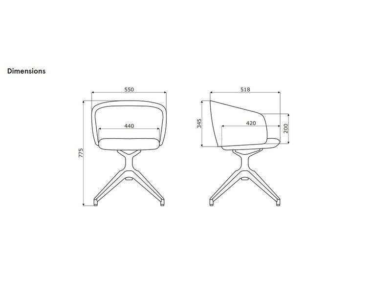 Grace Chaise de télétravail sur roulettes