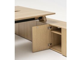 Viga directiebureau 2 persoonseiland met dressoir  en eiken of Fenix tafelblad