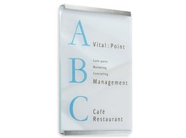 Sign Systems Clear panneau d'information - verre - 2 fixations - 60h x 42l x 2,4p cm Clear panneau d'information - verre - 2 fixations - 60h x 42l x 2,4p cm
