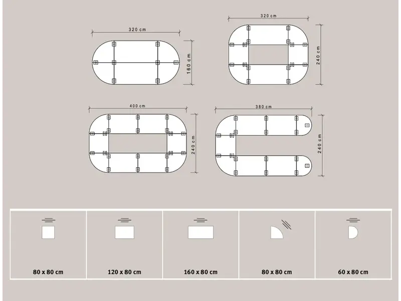 Officina modulaire vergadertafel