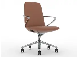 Amola Fauteuil de bureau/réunion en cuir cognac