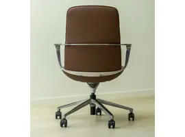 Amola Fauteuil de bureau/réunion en cuir cognac