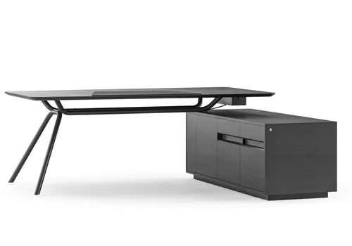 Bureau de direction Narbutas Arqus avec armoire à extension basse
