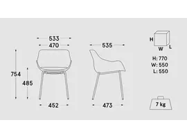 Baltic basic chaise design avec coussin