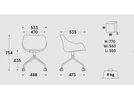 Baltic basic chaise pivotante