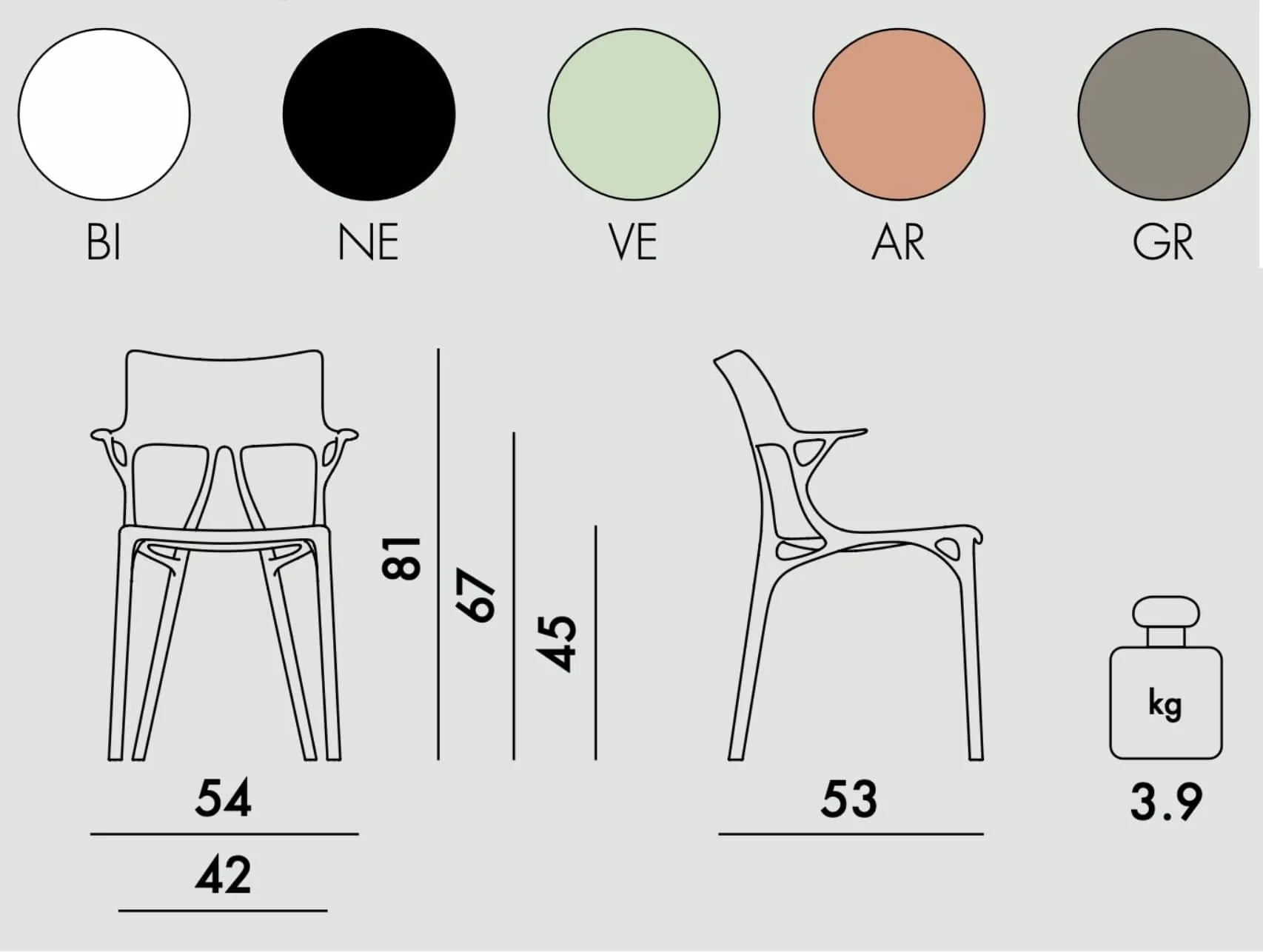 Kartell  A.I. Chair stoelen