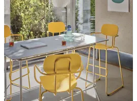 New school table haute avec plateau en linoléum