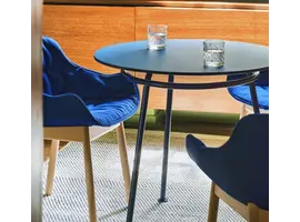 New school table ronde à manger avec plateau en linoléum