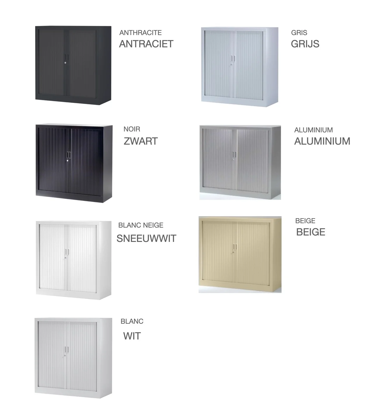 Vinco Armoire métallique monobloc basse à portes battantes